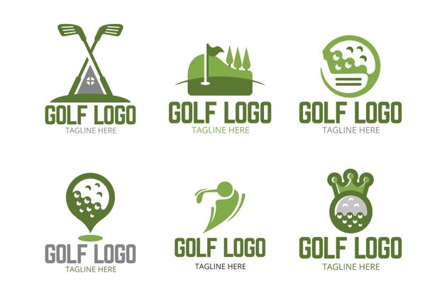 徽章高尔夫标志收集在平面设计徽章Hallmark球