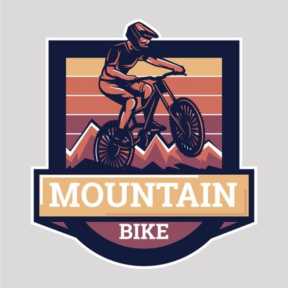 徽章详细的自行车标志模板徽章自行车标志符号