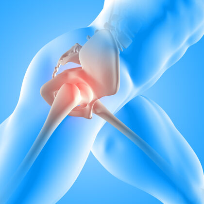 3d医疗图形突出显示髋骨的男性医学图形的3d渲染脚踝骨骼健康