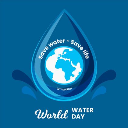 地球世界水日手绘环境保护水滴