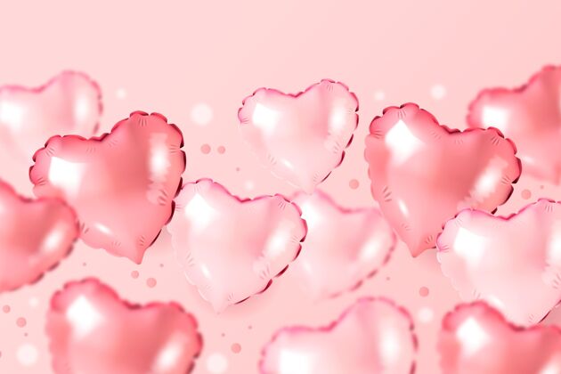 气球粉色心形气球的情人节壁纸庆祝心爱