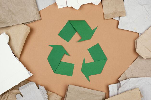 生态系统回收概念平放纸袋平放环保