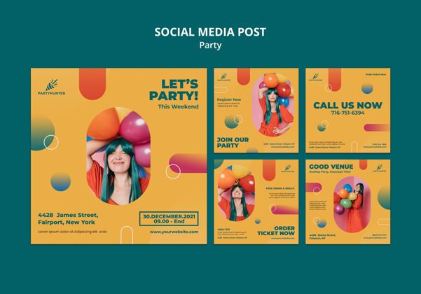 一起Instagram发布了一系列关于女人和气球的派对庆祝活动收集多彩包装
