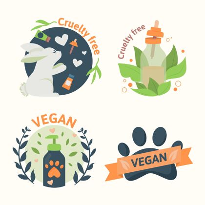 生物动物虐待自由和素食徽章残忍自由生态徽章