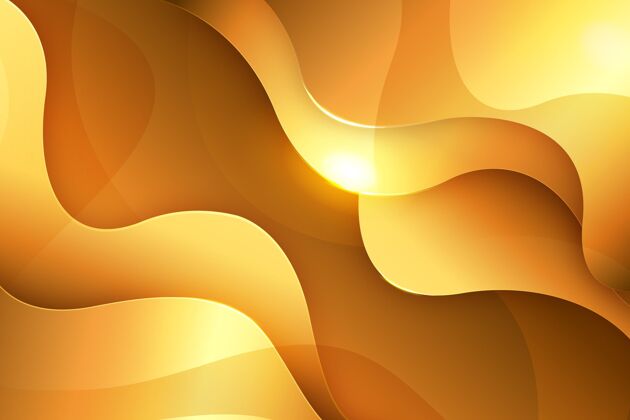曲折平滑的金色波浪背景光滑豪华豪华