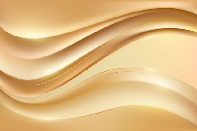 明亮平滑的金色波浪背景波浪墙纸创意