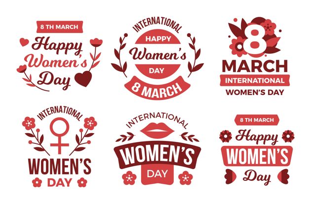 包装平面设计国际妇女节标签包自由国际女人