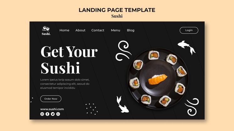 膳食寿司登陆页模板网页模板日语模板