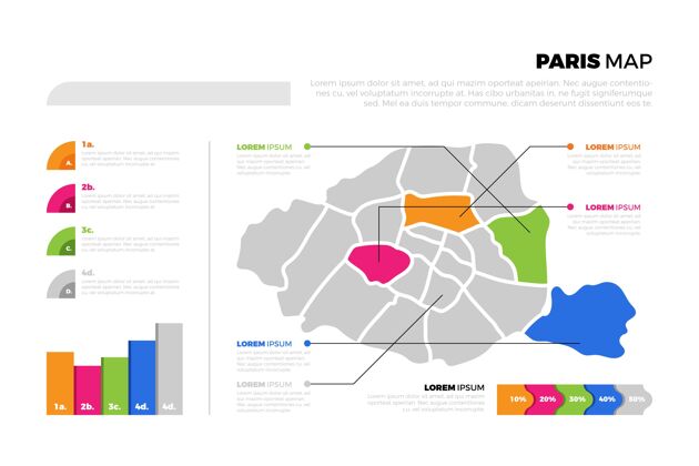 领土平面巴黎地图信息图地图城市统计