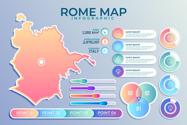 数据渐变罗马地图信息图地图演变图表