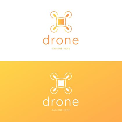 品牌创意黄色无人机标志模板业务公司徽标模板