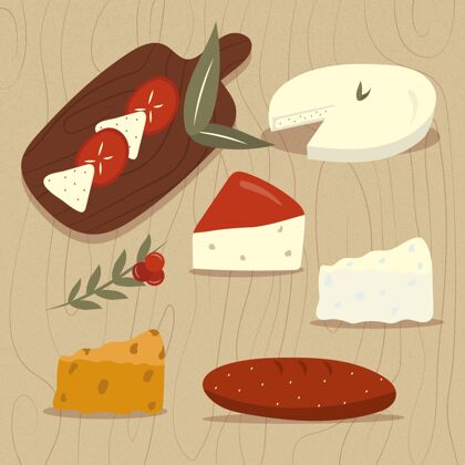 营养在木板上画奶酪美味美味奶酪