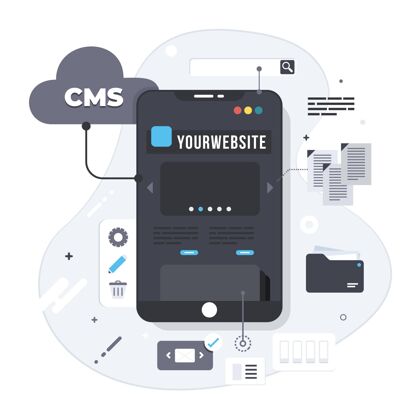 计算机创意cms概念插图平面设计专业语言Cms
