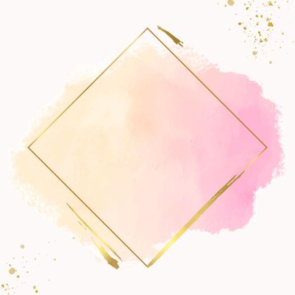 水彩粉彩水彩画与黄金框架画笔粉彩金色画框