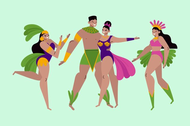 巴西巴西嘉年华舞者系列面具庆祝假日