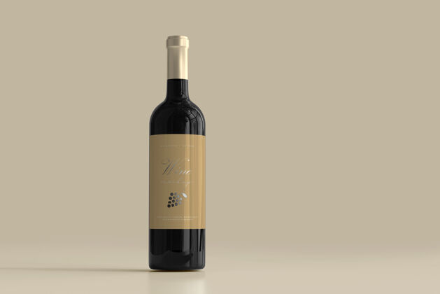 反射酒瓶模型现实模型葡萄酒