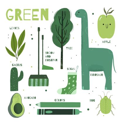 知识绿色和英语词汇集活动发展词汇