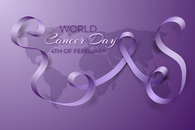 日带丝带的现实世界癌症日粉红标志二月
