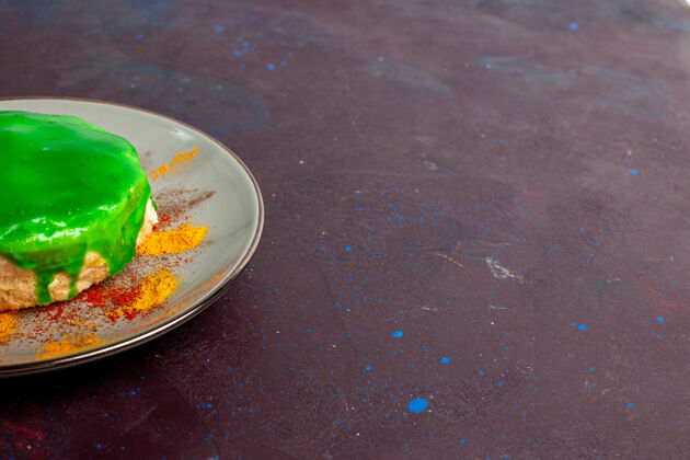 蛋糕正面图绿色奶油蛋糕蛋糕糖饼干甜饼饼干茶晚餐蔬菜小