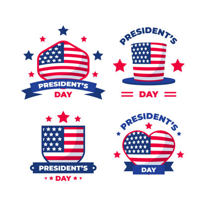 选举总统日标签系列二月爱国主义