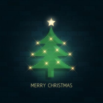 庆祝霓虹圣诞树模板霓虹灯文化圣诞树