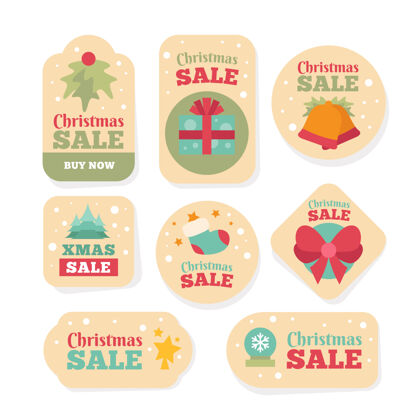 快乐复古圣诞销售标签系列十二月文化传统