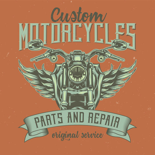 设计经典摩托车的插图摇杆收集赛车