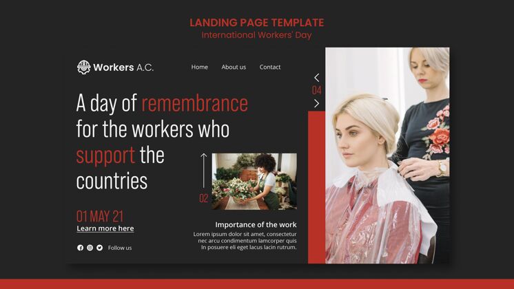 庆祝国际劳动节庆祝登陆页登陆全球工人