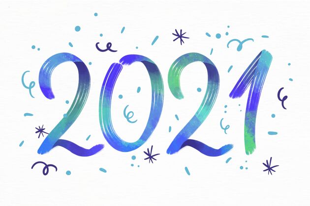31水彩2021新年背景庆祝十二月新年