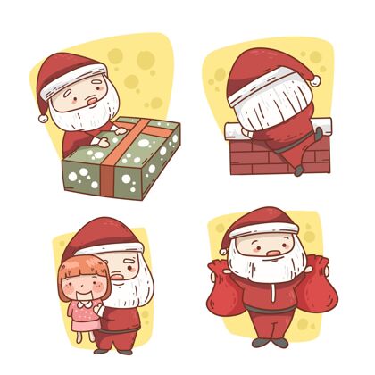 冬天平面设计圣诞老人人物系列季节平面节日