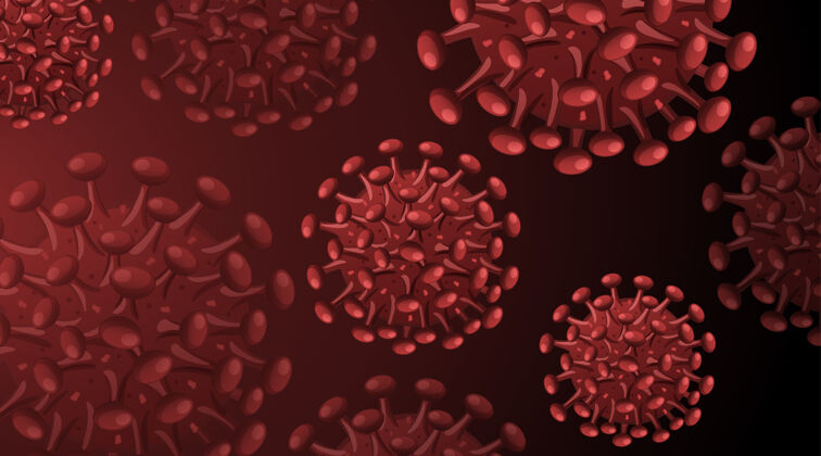全球冠状病毒结构红色背景艺术肺炎大流行