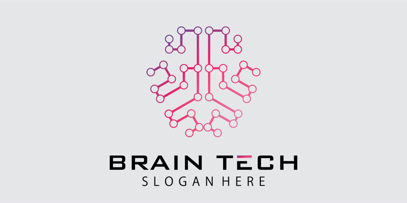 服务科技大脑标志设计平面企业简介线条